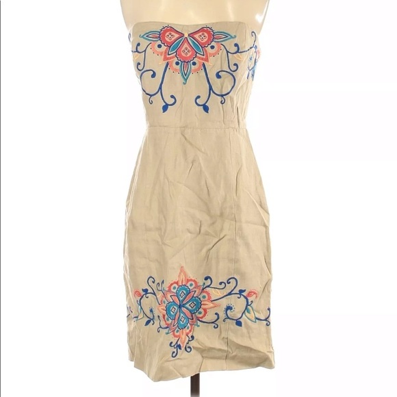 Banana Republic factory size 0 tan linen dress - Picture 4 of 7